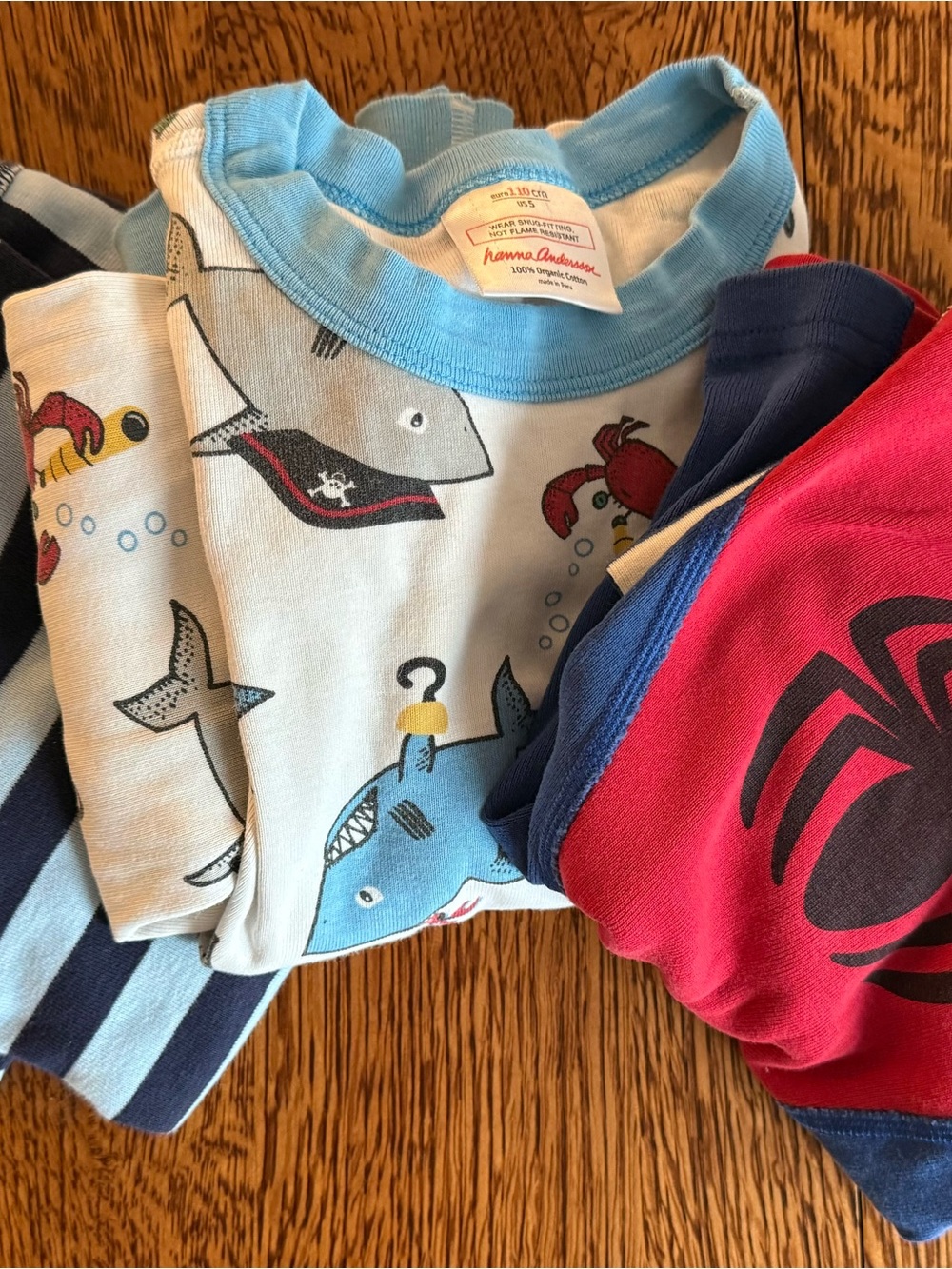 Hanna Andersson PJ Bundle Shark & Sea Creatures, Spider-Man & Striped